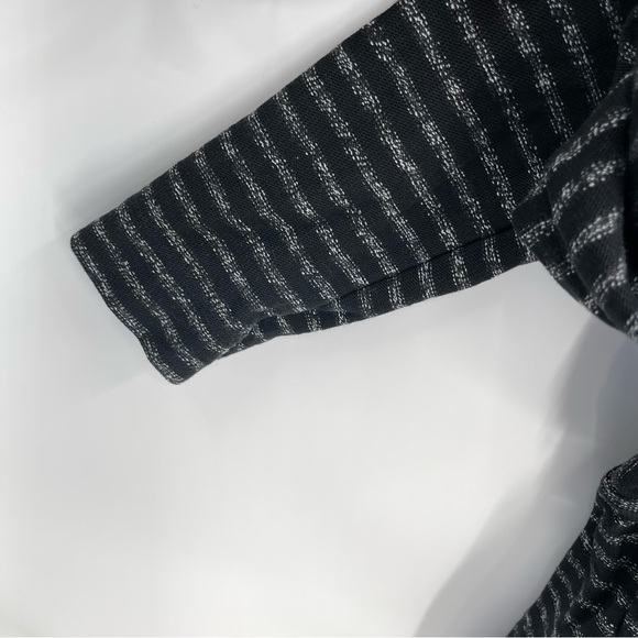 Madewell Black Marled Stripe Long Sleeve Top Women’s High Lo Size Medium - Picture 6 of 9